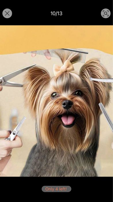 Извита ножица за подстригване на кучета (груминг )