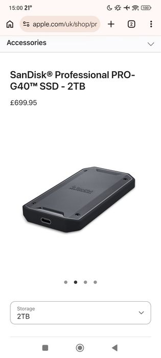 SSD SanDisk professional G40 Pro 2tb thunderbolt