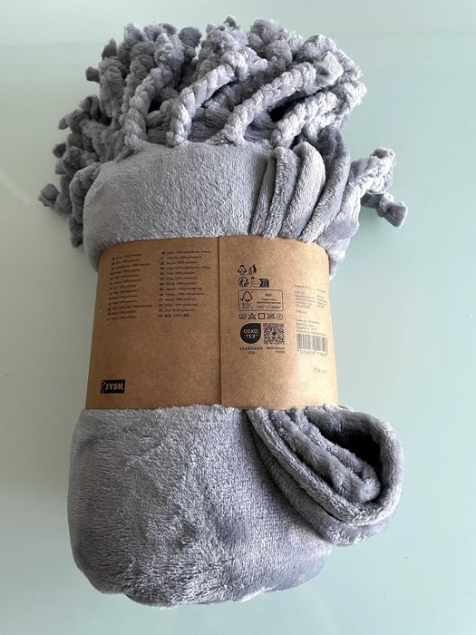 Vand patura Bonderose, gri, 130x170 cm, de la Jysk, noua, cu eticheta