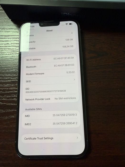 Iphone 13 Pro Max 128GB Sierra Blue, 87% батерия !!ПЕРФЕКТЕН!!