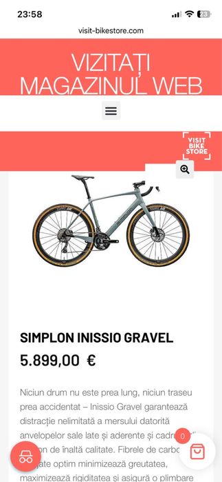 Gravel/bicicleta/ciclocros/ cursiera carbon SIMPLON INISSIO Sram Force AXS /XX1/ powermetru