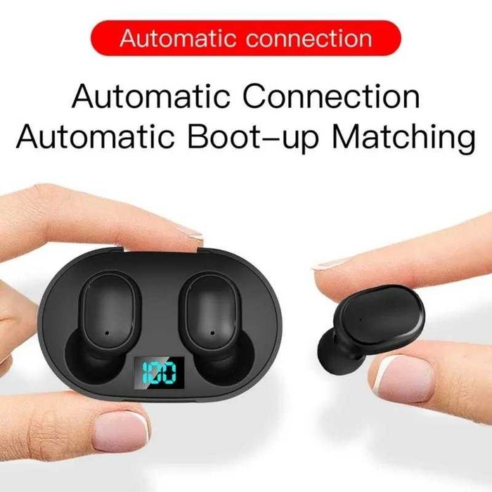 Casti Bluetooth Wireless. TWS Earbud cu Tehnologie BT 5.0 Negru