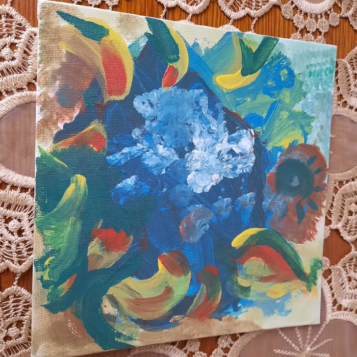 Картина маслени бой ,арт,размери 20 см. на 20 см.