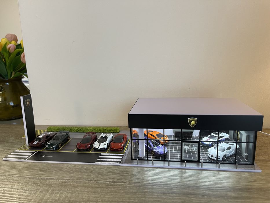 Hot wheels, Mini GT. Gfans гараж, диорама, автокъща за модели 1/64