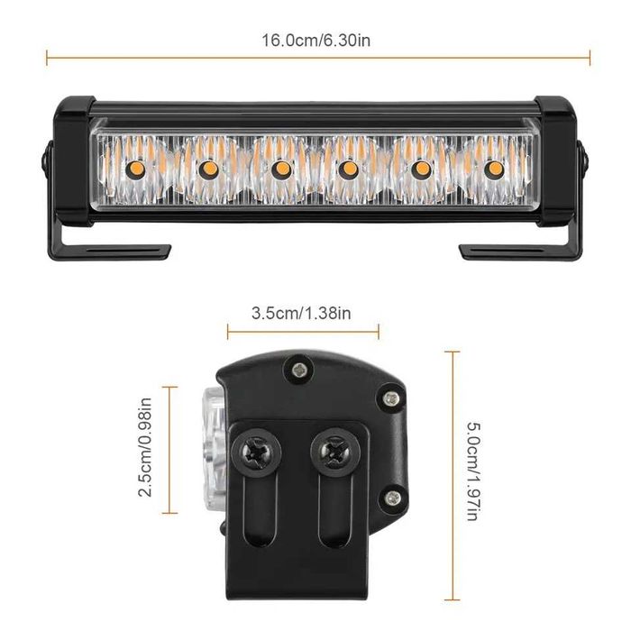 2 Броя 12-24V 72W Аварийни Блиц Светлини с контролер