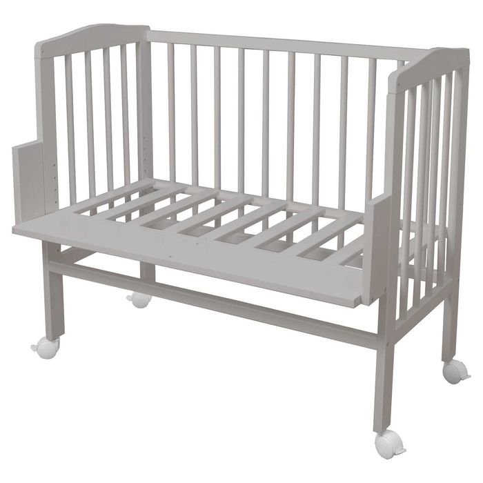 Детско Легло Бебешка Кошара 2в1 Next to Me с Матрак - Цвят Сив