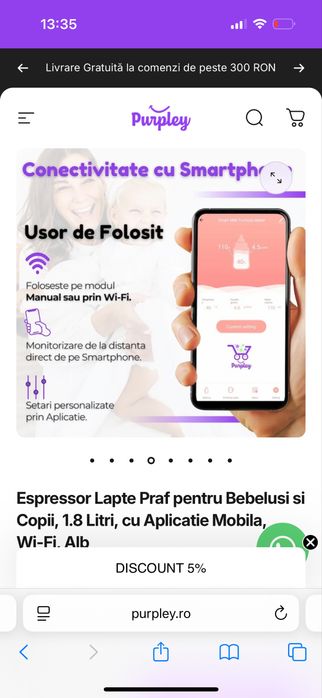Espressor Lapte Praf cu aplicatie mobila