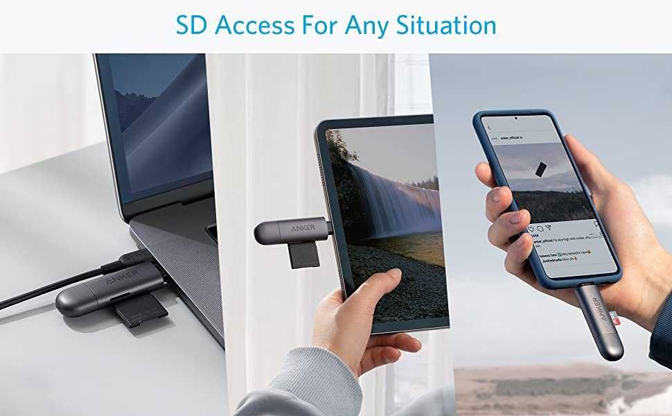 Anker PowerExpand 2-in-1 Memory Card Reader USB-C+USB 3.0 четец карти