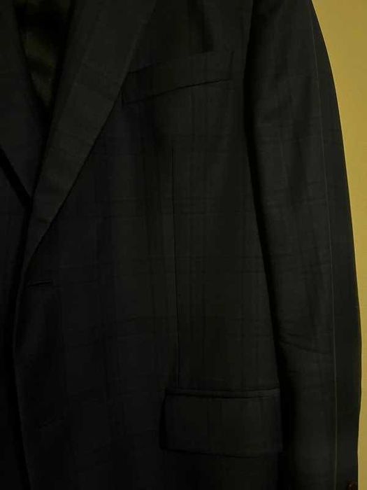 Sacou/Costum Bigotti bleumarin în carouri – mărime mare (aproape nou)