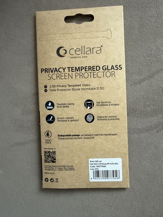 Vand folie sticla privacy iphone 16 pro max