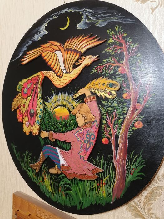 Картина из дерева, резная, ручная работа