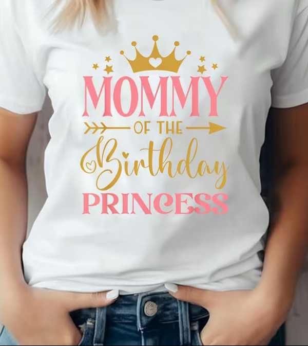 Дамска тениска Mommy of the Birthday Princess, размер M