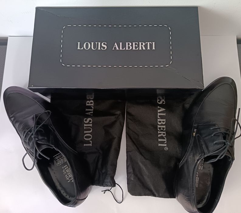 Pantofi Italia barbati Louis Alberti negri mas 44 NOI piele naturala