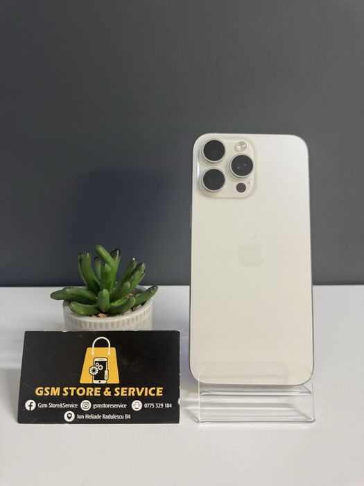 Iphone 15 Pro Max White Titanium 256Gb 2 Ani Garantie Gsm Store&Service