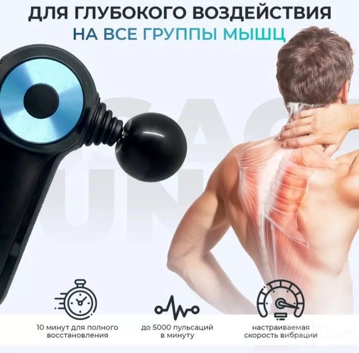 Перкуссионный ударный массажер Massage Gun Sk-8890 массажный пистолет