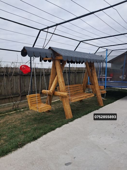 Lucram la comanda leagăne rustice de gradina din lemn masiv