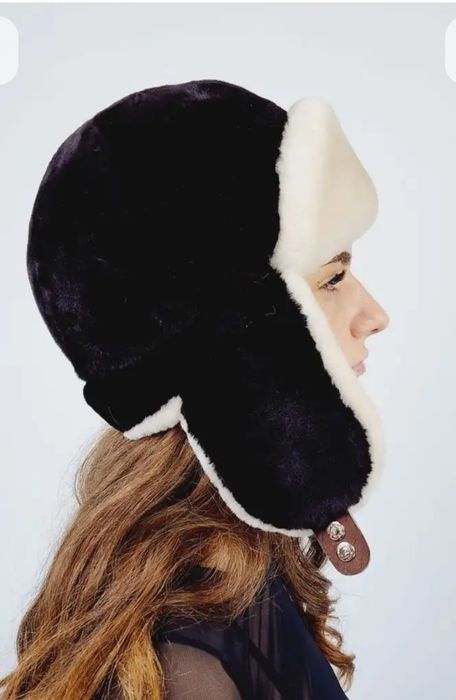 Шапка ушанка женская мутон