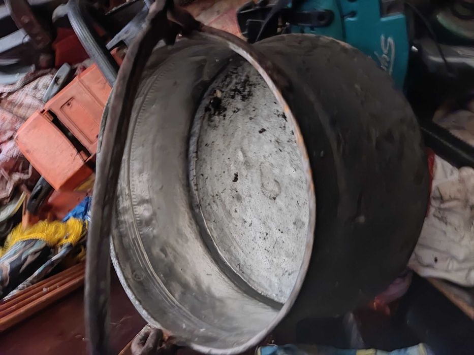 Меден поднос и чаши-ръчно ковани. Големи медни котли бакър