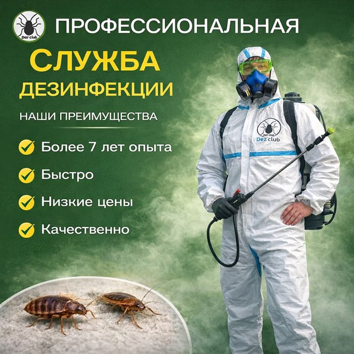 Дезинфекция, Уничтожение клопов тараканов муравьев блох крыс и мышей