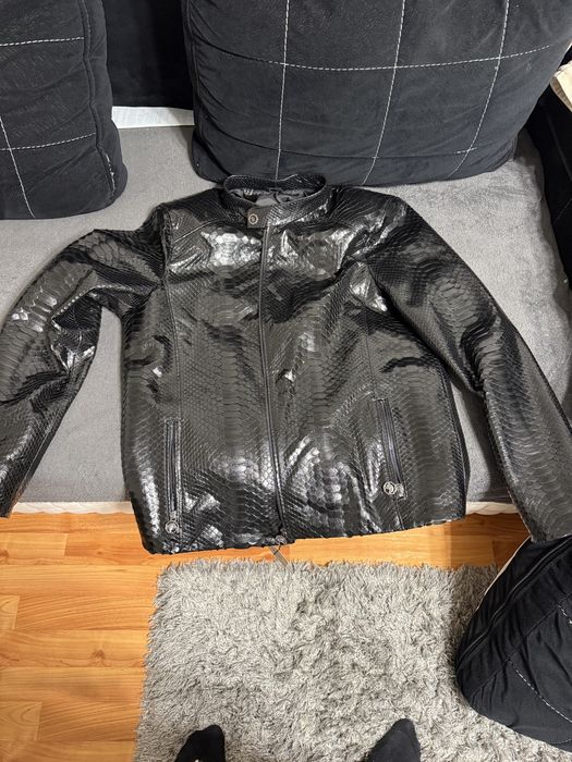 Geaca piele piton neagra