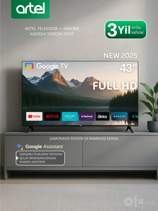 Artel 43” FullHD yangi televizor sotiladi