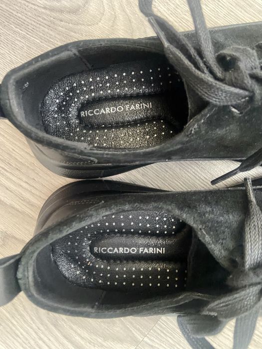 Спортно елегантни черни обувки/ маратонки,от велур и еко кожа,р-р 37,5