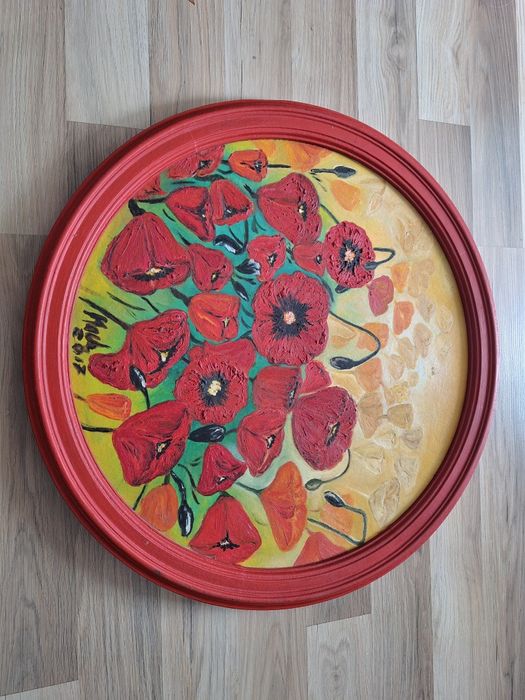 Tablou pictat cu maci