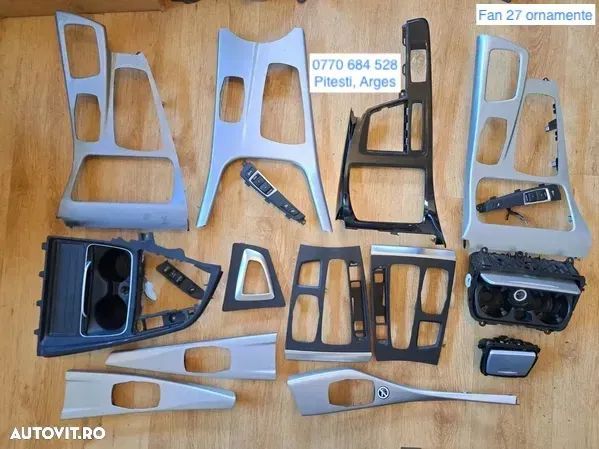 Ornament trim consola centrala butoane comenzi sport/confort esp pdc capac schimbator viteze suport pahare capac scrumiera bmw originale F10 F11 F18 F25 F26