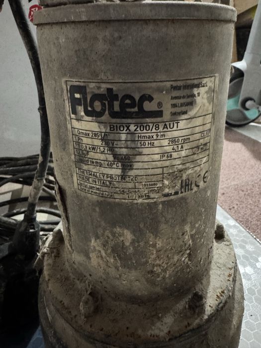 Дренажный Итальянский насос Flotec 0.9 кВт