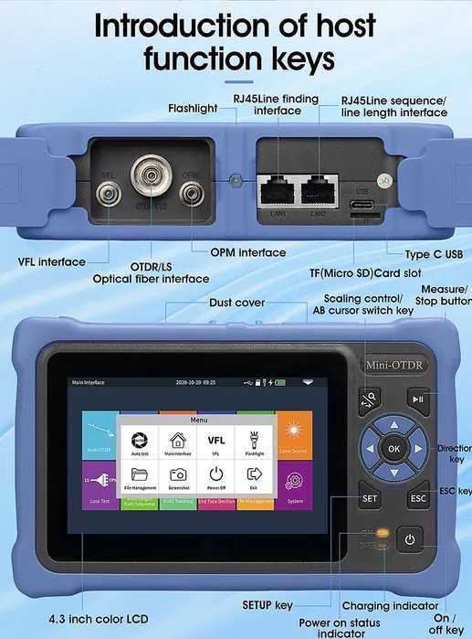 COMPTYCO AUA800U/AUA800A Mini OTDR – Optik Tolali Tarmoq Testeri