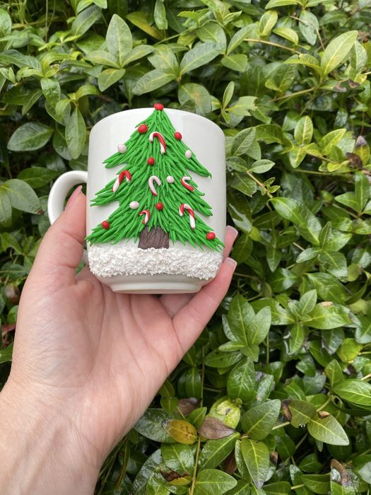 Cana decorata manual cu lut polimeric