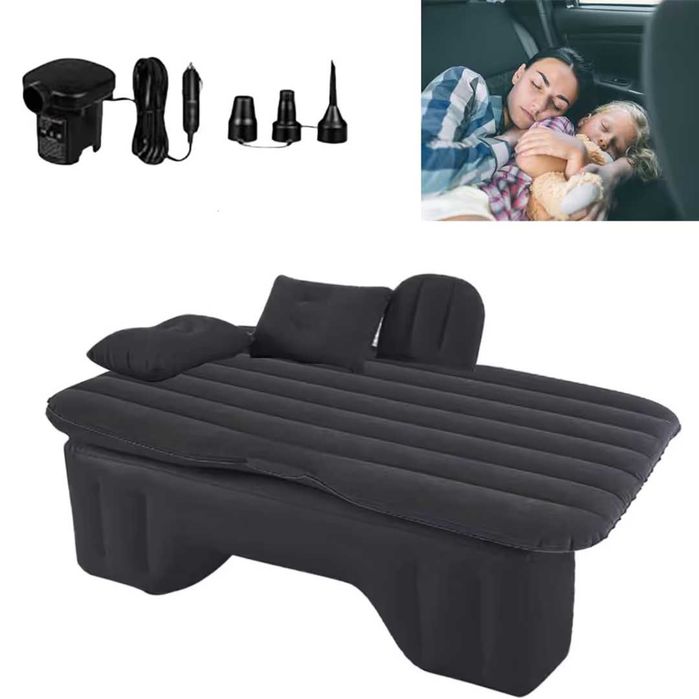 Saltea auto gonflabilă pat pentru bancheta din spate pentru camping & călătorii – Gri