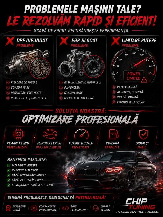 Chip Tuning Stage 1+ DTC BMW VW Audi Mercedes Ford Skoda Opel Dacia DPF EGR