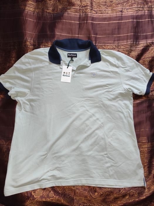 Barbour - оригинална тениска с яка, къс ръкав