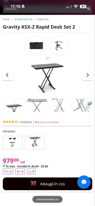 Stand DJ Gravity KSX-2 Rapid Desk + Gravity SP 3102