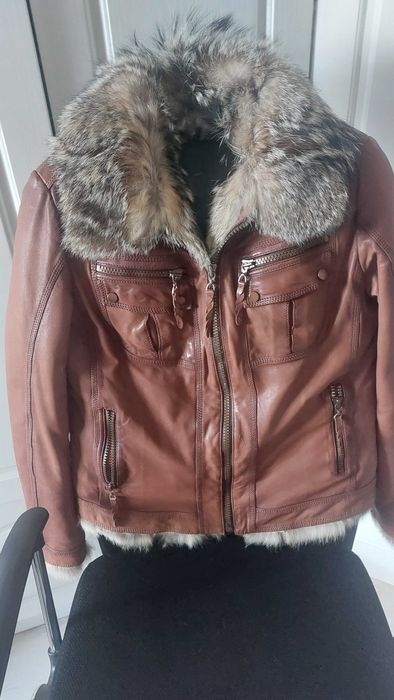 Кожено яке кафяво естествена кожа