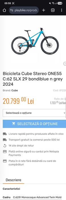 Bicicleta Cube Sterio One55