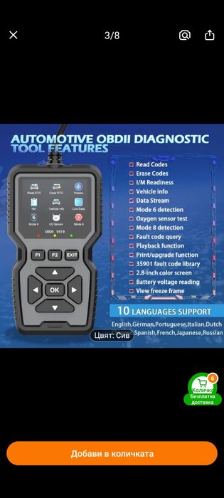 Диагностика скенер за автомобил OBD II Нова