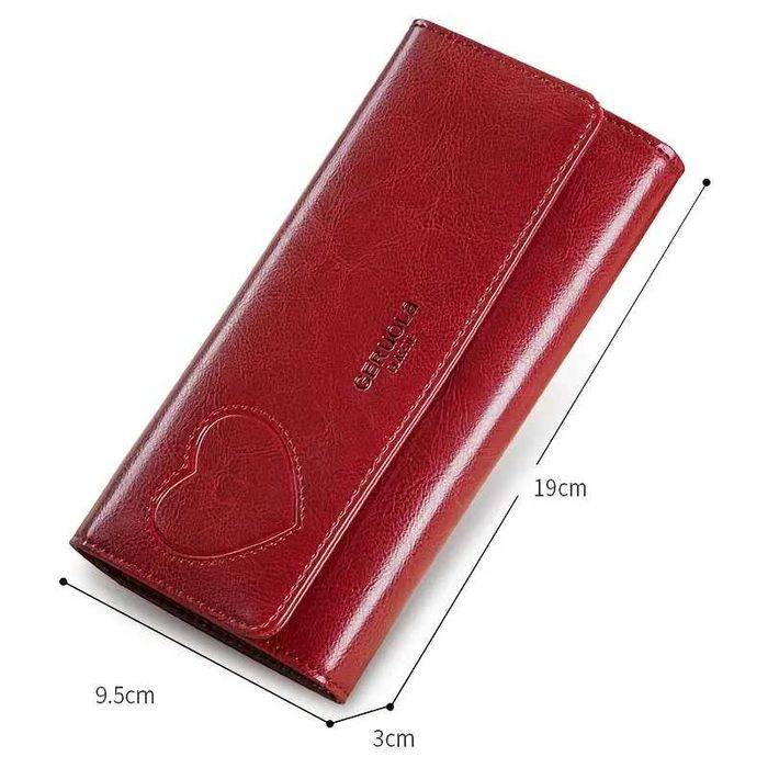 Голям кожен портфейл с анти-кражба RFID - телешка кожа