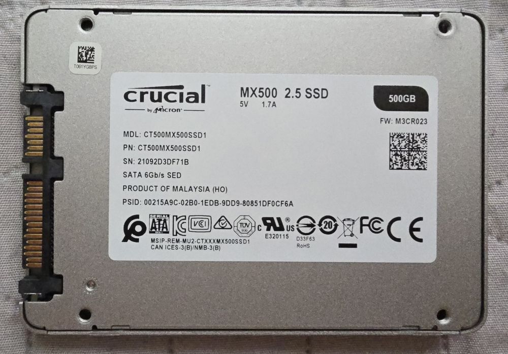 SSD диск 500GB Micron Crucial Sata 2.5.