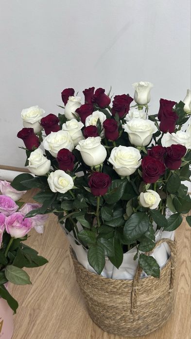 Цветы розы букеты свежые