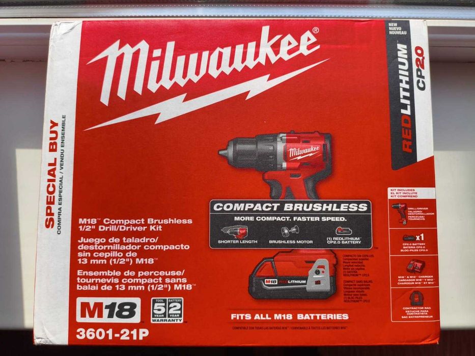 Бесщеточная дрель шуруповерт Milwaukee 3601-21