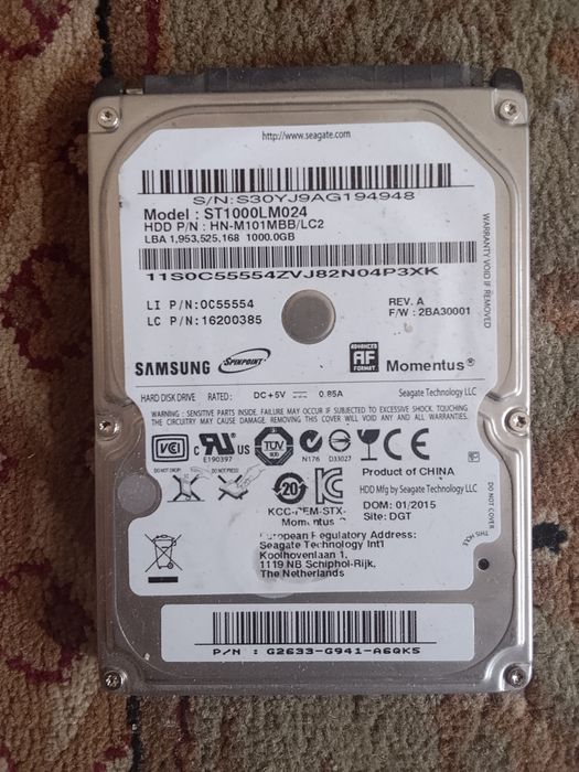 HDD Samsung 2.5 1TB