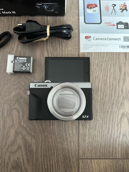 Чисто нов Canon Powershot G7X Mark III Silver, камера