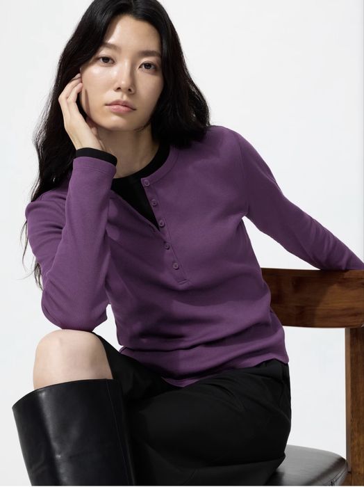 Лонгслив Uniqlo в рубчик