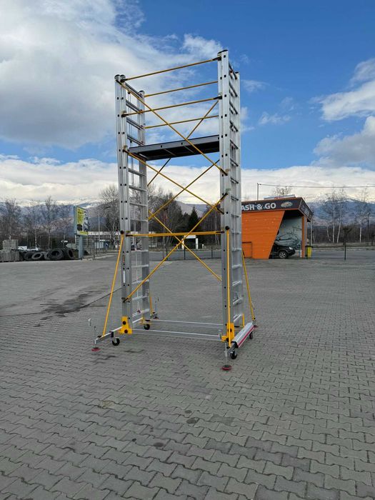 Професионално мобилно алуминиево скеле BISONTE TeleSafe 008XL