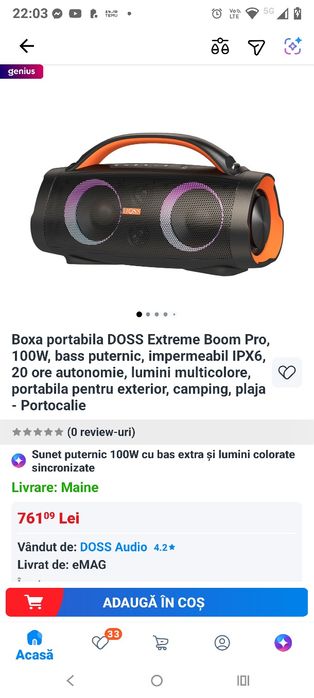 Boxa portabila Doss Extreme Boom Pro