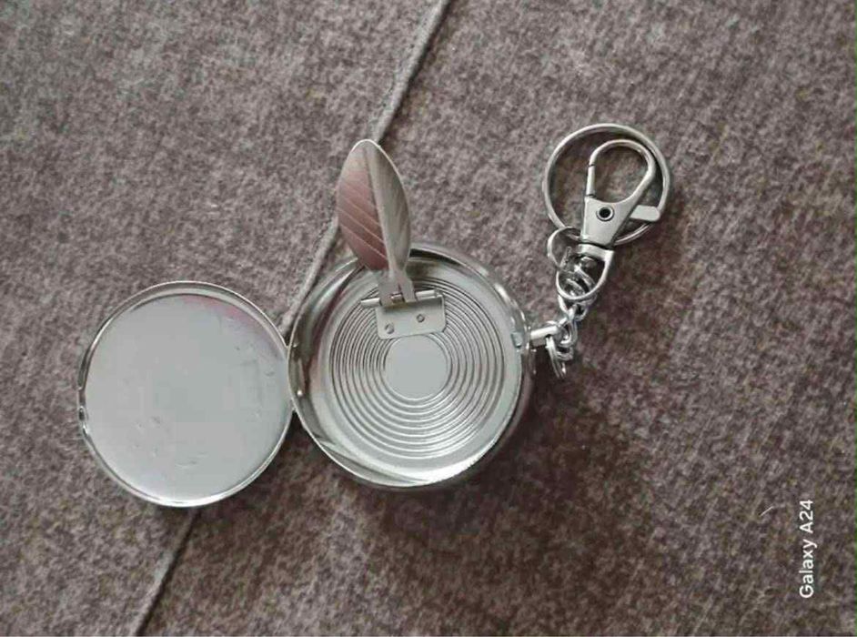 10 лв Пепелник за път/ мобилен неръждаема стомана с ключодържател