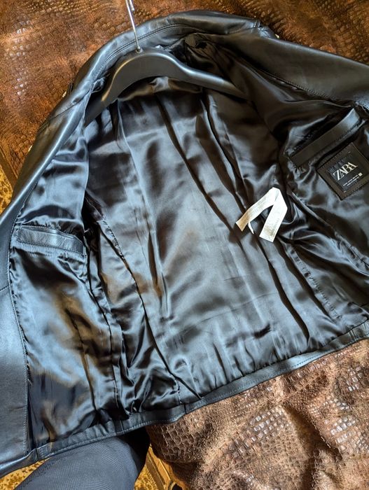 Geaca Piele Naturala Zara Barbati M 40