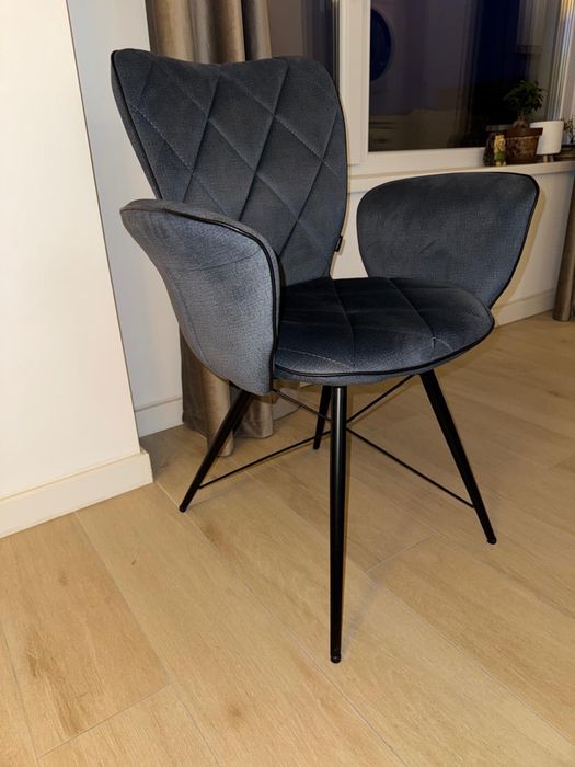 Set 6 scaune cu brate pentru living sau terasa interioara, albastru